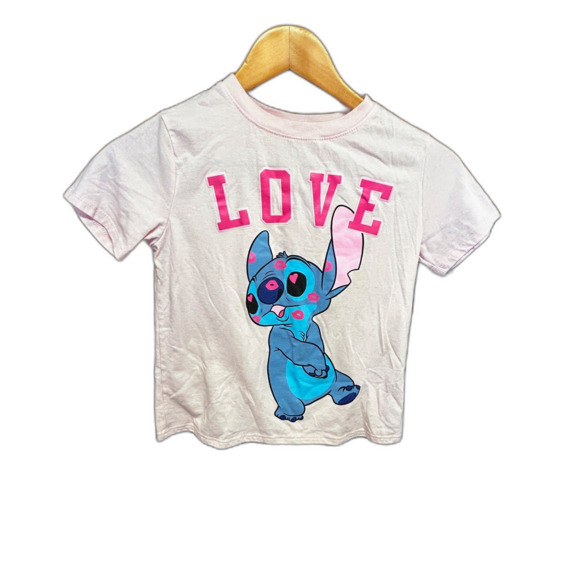 Disney Lilo & Stitch "Love" Valentine's Day Graphic Tee, Size L (10/12) - Picture 2 of 6